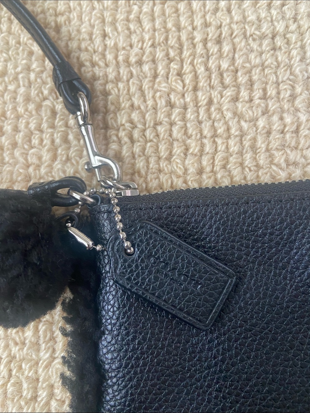 Coach Nolita Shearling Trim Wristlet - Picture 3 of 6